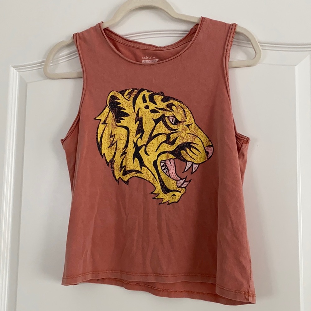 ***SOLD*** Colsie cropped tiger tank top